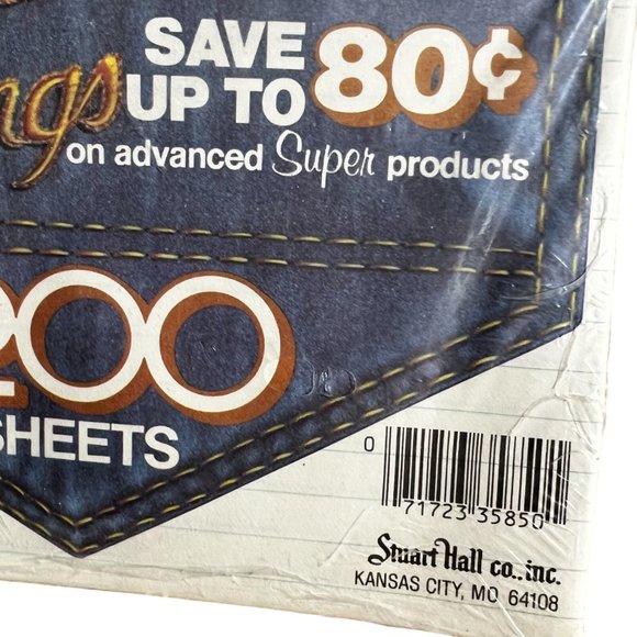 Vintage Stuart Hall 200 Sheets Wide Rule 5 hole Paper New 1985 - Picture 2 of 3